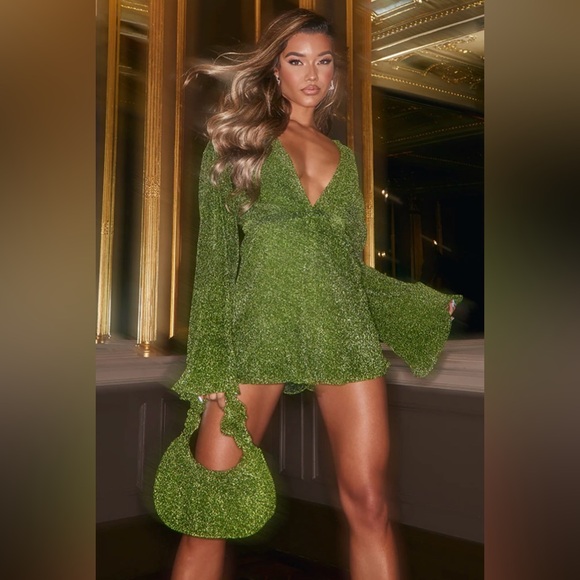 Poison Ivy Sequin Romper Set | Green Sparkle Bodysuit main image 1